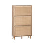 Voir la diapositive 1 : SWEEEK Meuble à chaussures. 3 abattants en cannage. Bohème.  L 75 x P 26 x  H 131cm