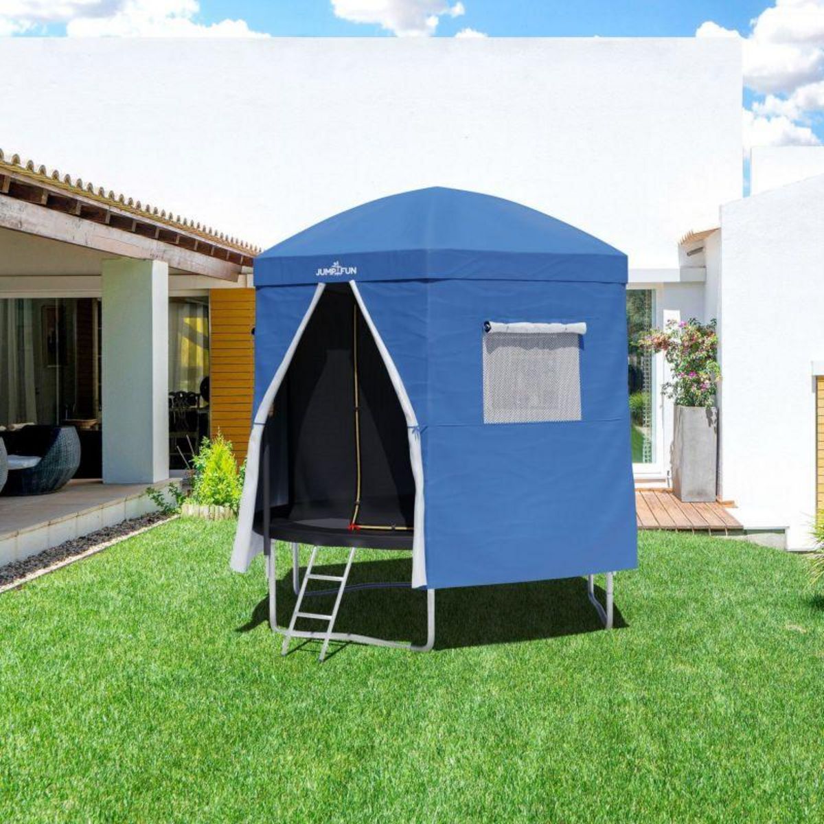 JUMP4FUN Tente cabane pour trampoline 8FT-244cm - Bleu