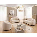 LISA DESIGN Flore - fauteuil en tissu bouclette. Coloris disponibles : Gris, Marron, Beige