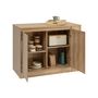 Voir la diapositive 4 : FIVE Ilot central 2 portes et 6 niches effet bois naturel ABANA - Beige