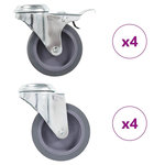 VIDAXL 8 pcs Roulettes pivotantes a trou de boulon 75 mm