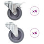 Voir la diapositive 1 : VIDAXL 8 pcs Roulettes pivotantes a trou de boulon 75 mm