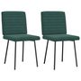 Voir la diapositive 2 : VIDAXL Chaises a manger lot de 2 Vert fonce Velours