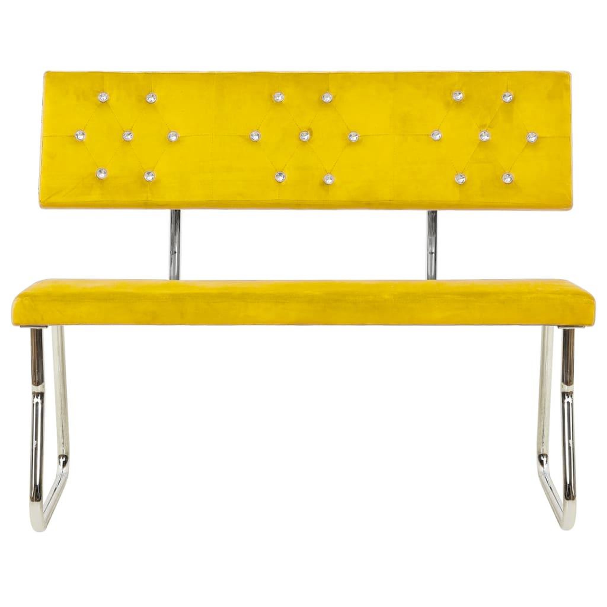Voir la diapositive 2 : VIDAXL Banc 110 cm Jaune moutarde Velours