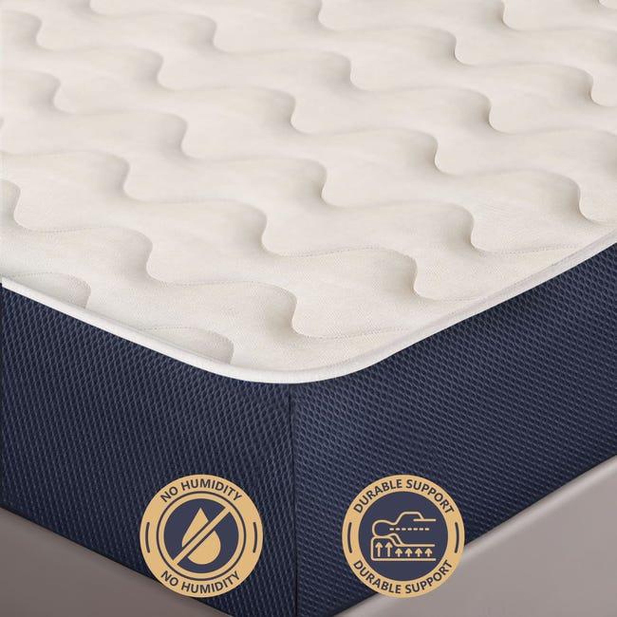 Voir la diapositive 5 : THE WHITE STONE Matelas 80 x 190 en Waterfoam Hypoallergénique | Hauteur 14 cm | Rembourrage en ouate et revêtement en tissu 3D respirant, anti-acarien et antifongique | Fabriqué en Italie