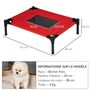 Voir la diapositive 3 : PAWHUT Lit surélevé pour chien chat dim. 61L x 46l x 18H cm avec sac métal époxy tissu oxford textilène micro-perforé rouge noir