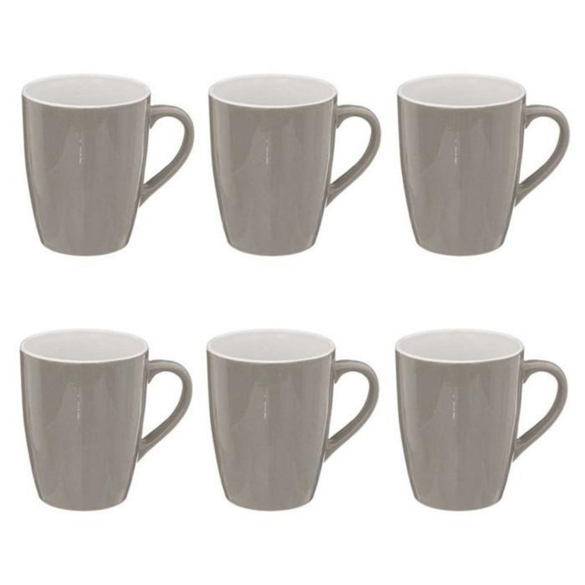 SECRET DE GOURMET Lot de 6 Mugs  Colorama  38cl Gris