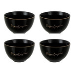 Paris Prix Lot de 4 Bols en Porcelaine  Ilene  10cm Noir