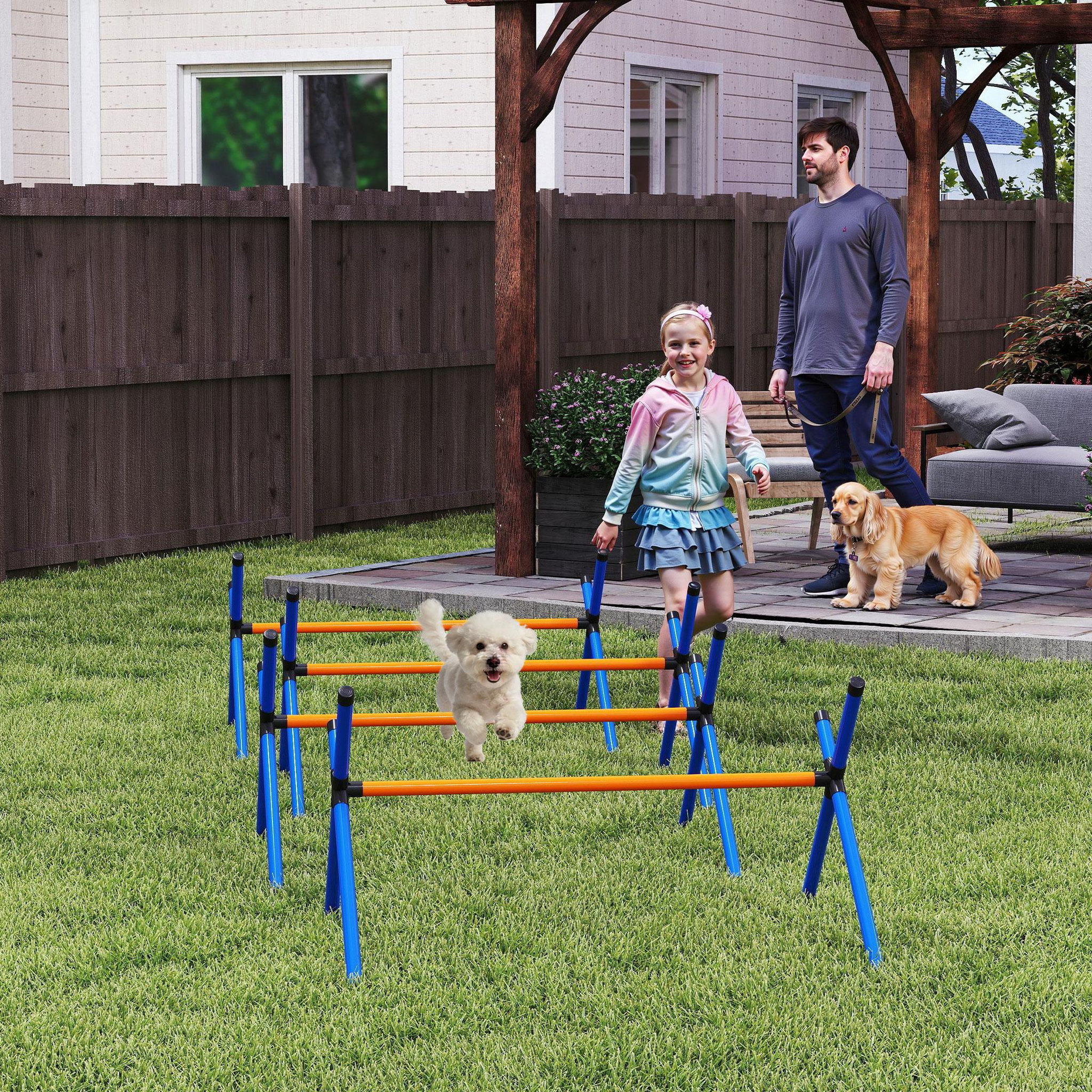 Voir la diapositive 2 : PAWHUT Kit d'agilité chien hauteur réglable sac transport inclus