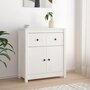 Voir la diapositive 1 : VIDAXL Buffet blanc 70x35x80 cm bois massif de pin