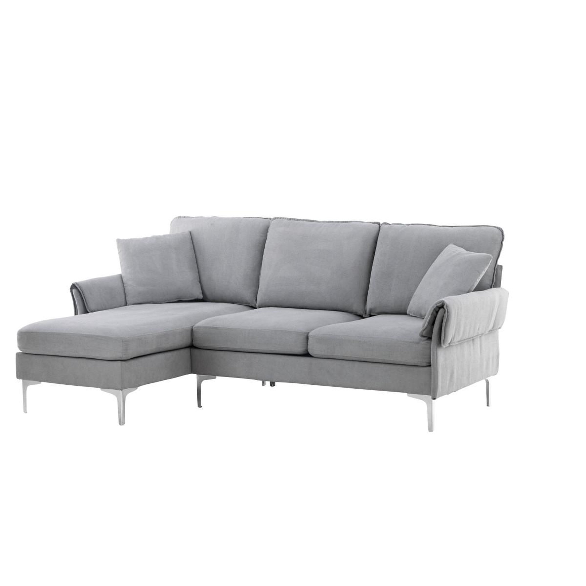 Voir la diapositive 5 : Paris Prix Canapé d'angle réversible  remis  241cm gris foncé