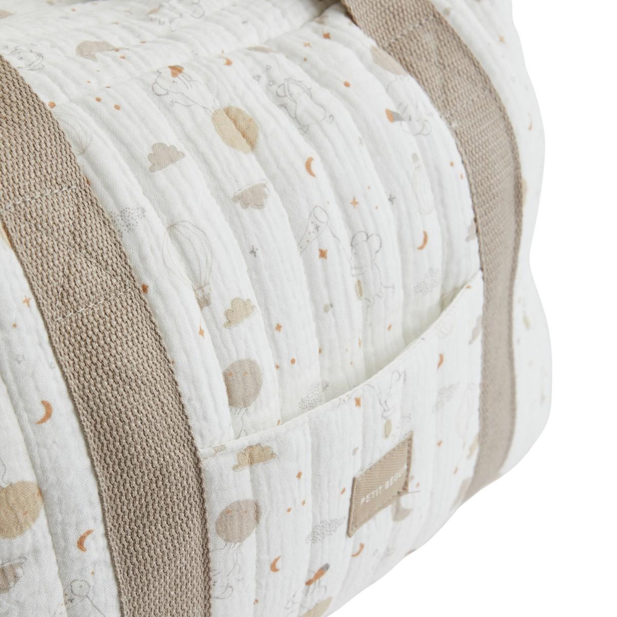Voir la diapositive 4 : Petit Béguin Sac à langer en gaze de coton eliah