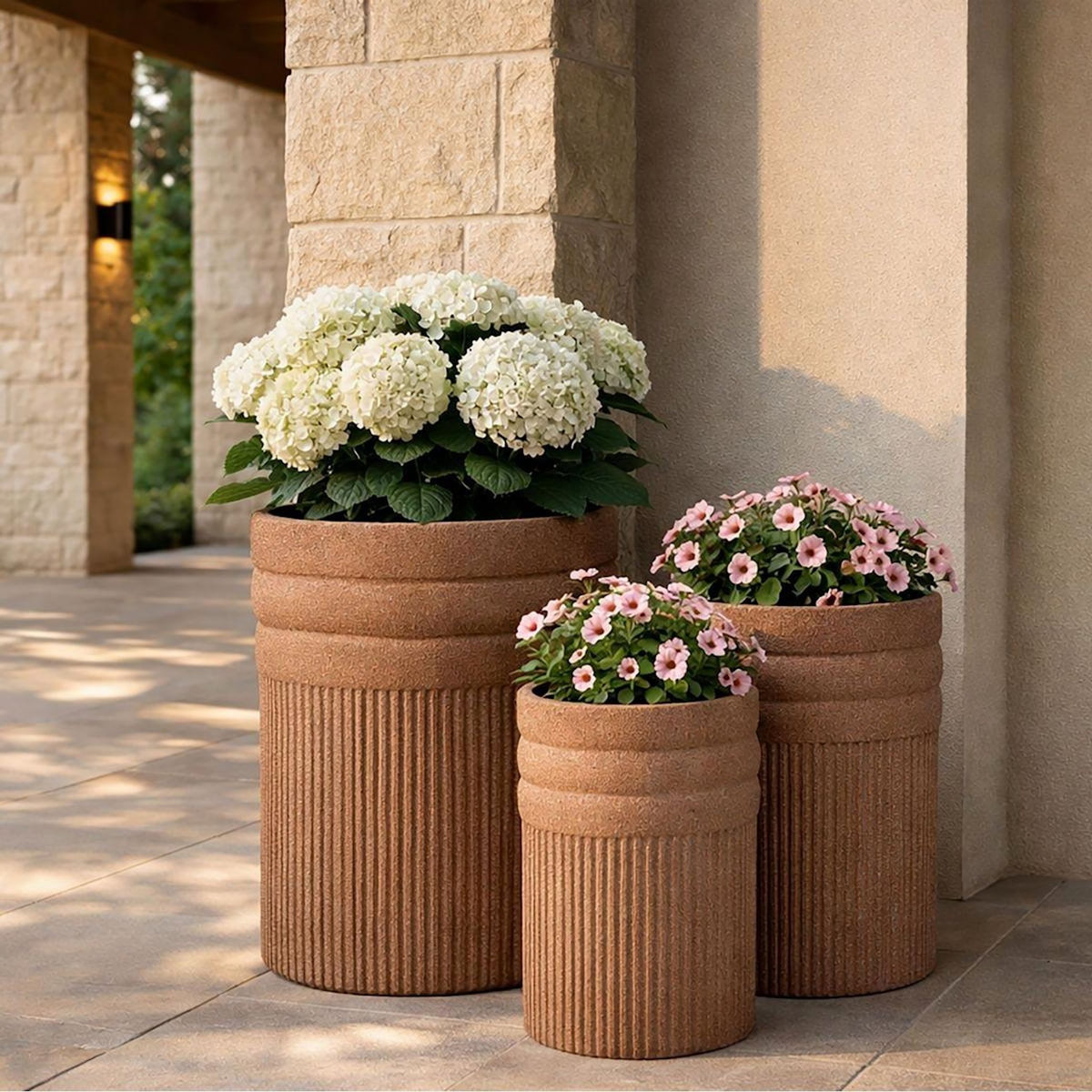 Paris Prix Lot de 3 Cache-Pots  Colombia  50cm Rouge