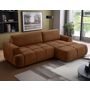 Voir la diapositive 1 : BEST MOBILIER Leonie - canapé d'angle droit 4 places convertible avec coffre en velours texturé