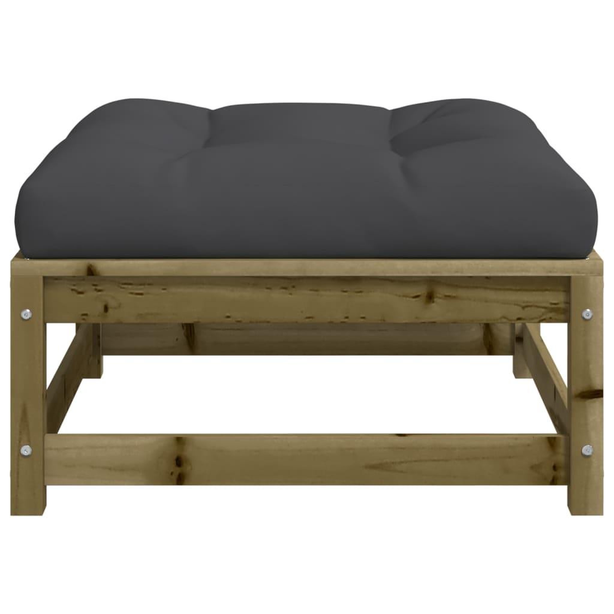 Voir la diapositive 5 : VIDAXL Repose-pied de jardin avec coussin bois de pin impregne
