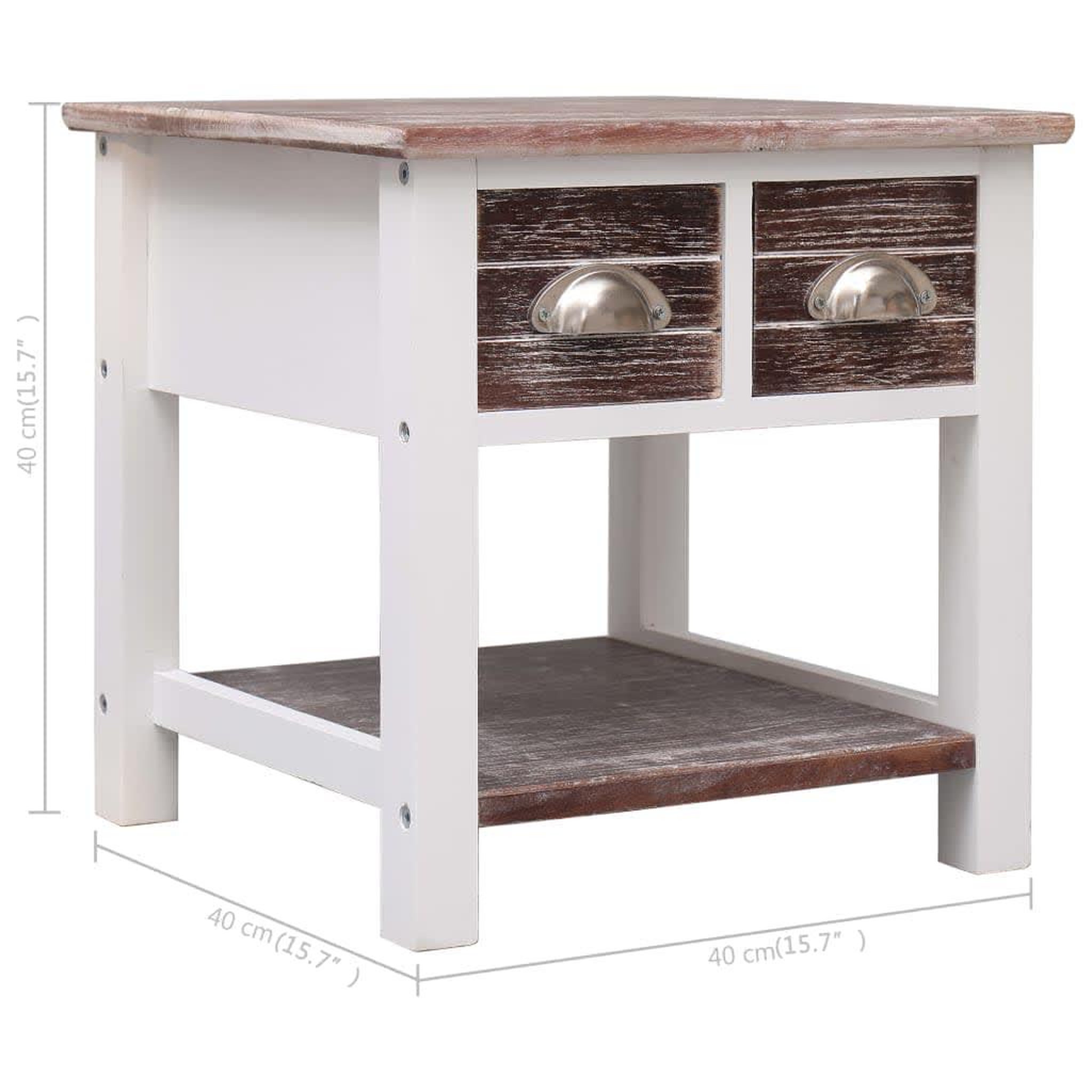 Voir la diapositive 6 : VIDAXL Table d'appoint Marron 40x40x40 cm Bois de Paulownia