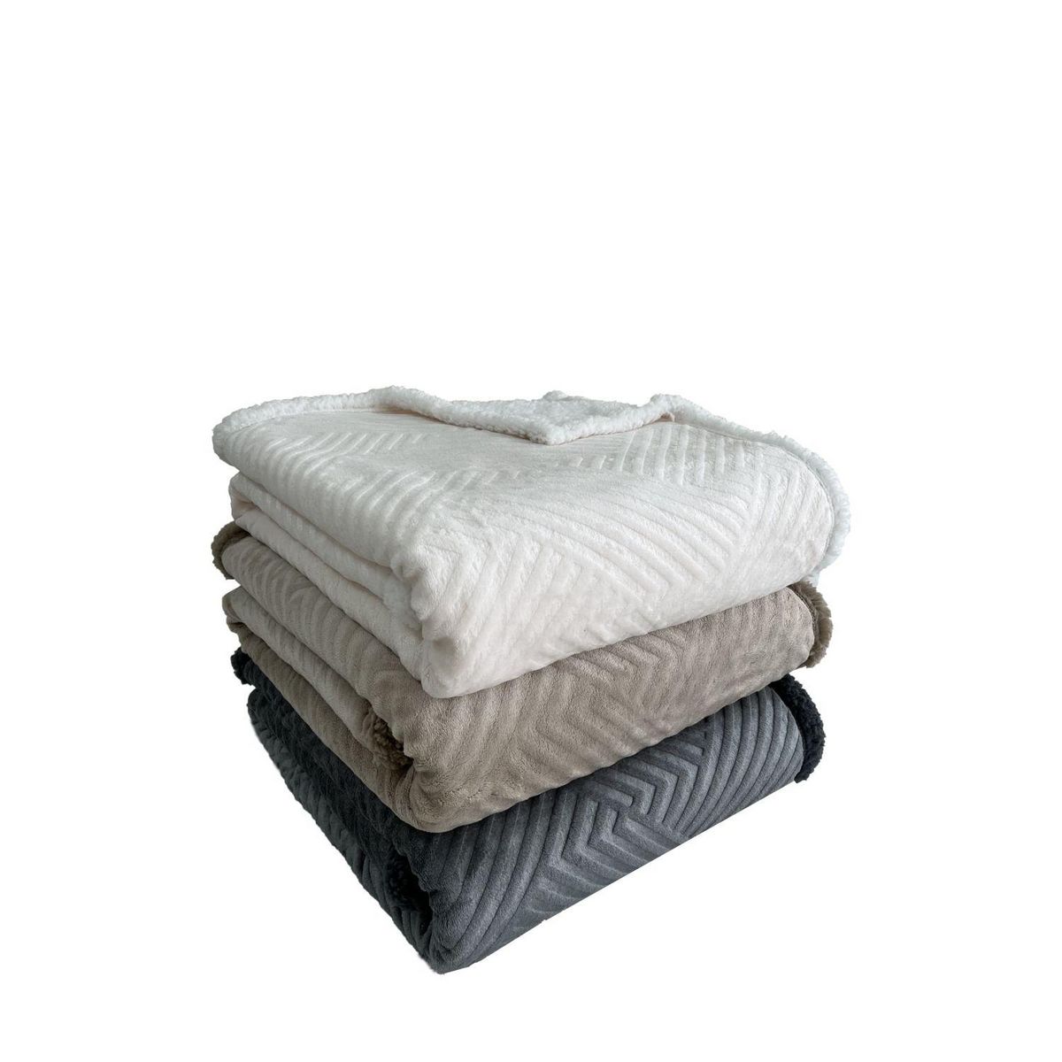 ACTUEL Plaid flanelle gaufrée/Sherpa