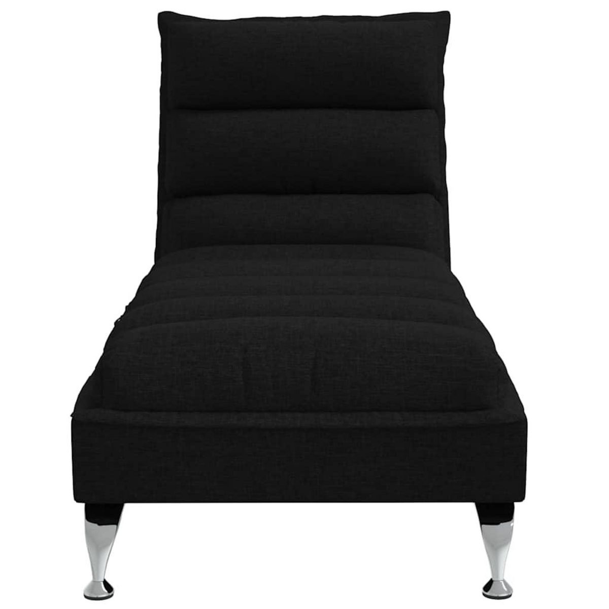 VIDAXL Chaise longue de massage avec coussins noir tissu