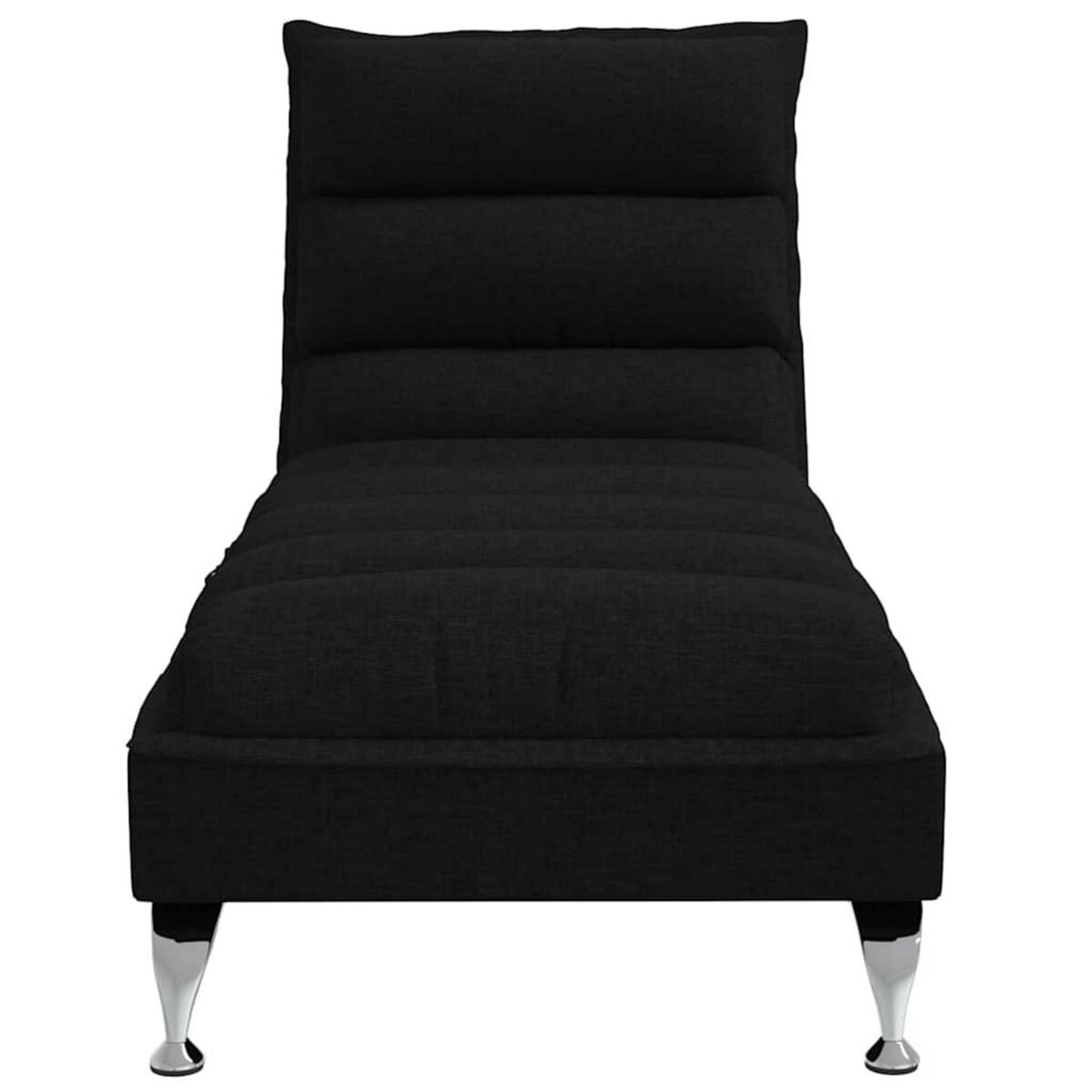VIDAXL Chaise longue de massage avec coussins noir tissu
