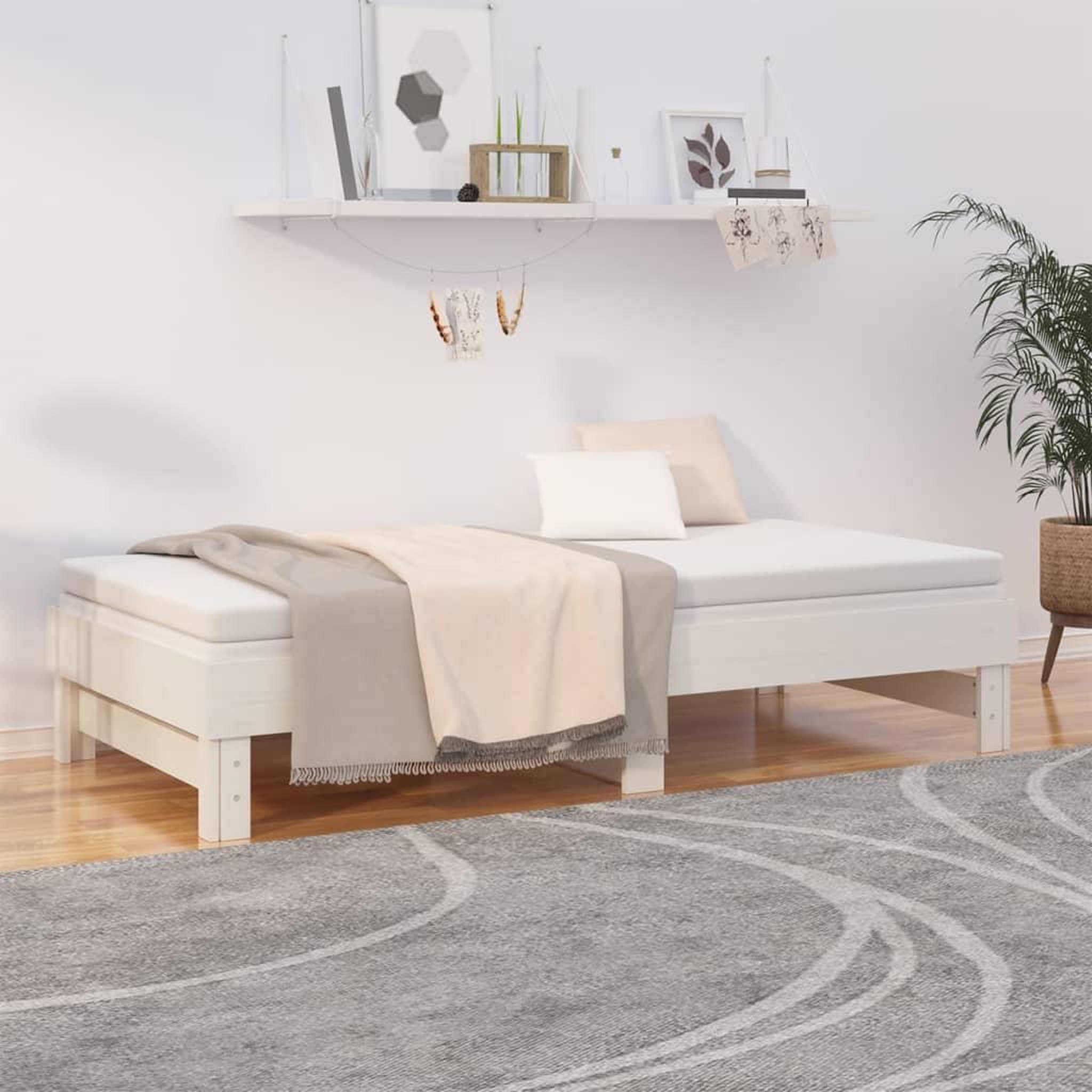 Voir la diapositive 4 : VIDAXL Lit coulissant sans matelas blanc 2x(90x190) cm