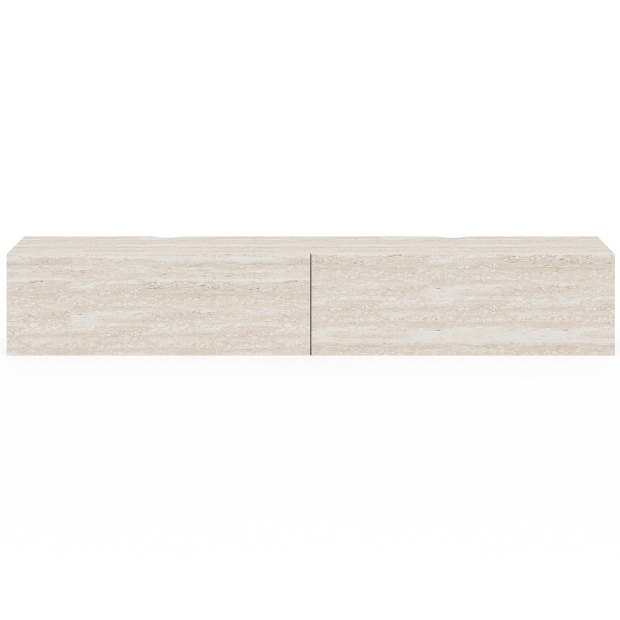 Voir la diapositive 3 : ID MARKET Meuble tv 180 cm suspendu elio 2 portes bois effet travertin