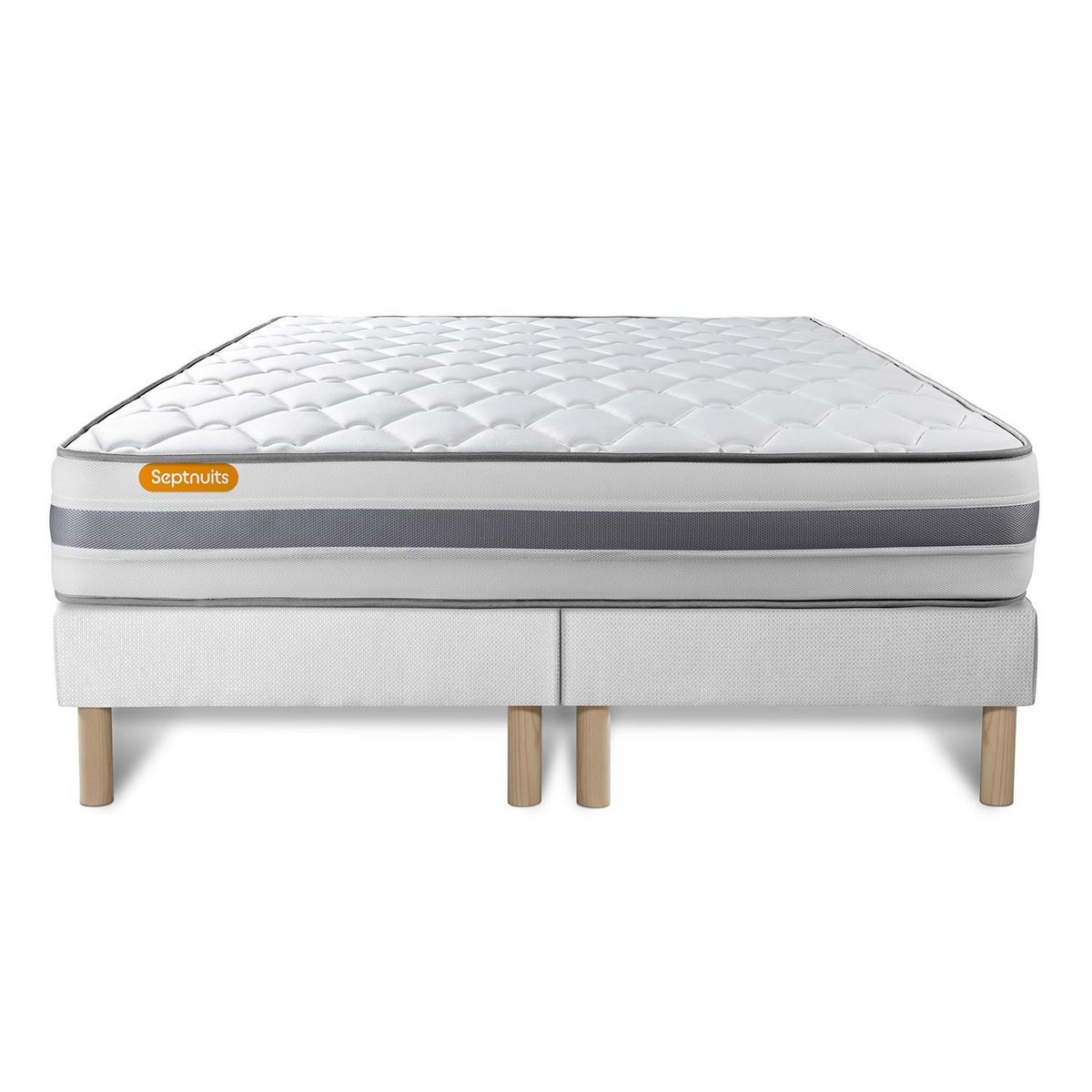 SEPTNUITS Matelas + double sommiers Memo Spring Ressorts ensachés 3 zones de confort MAXI épaisseur