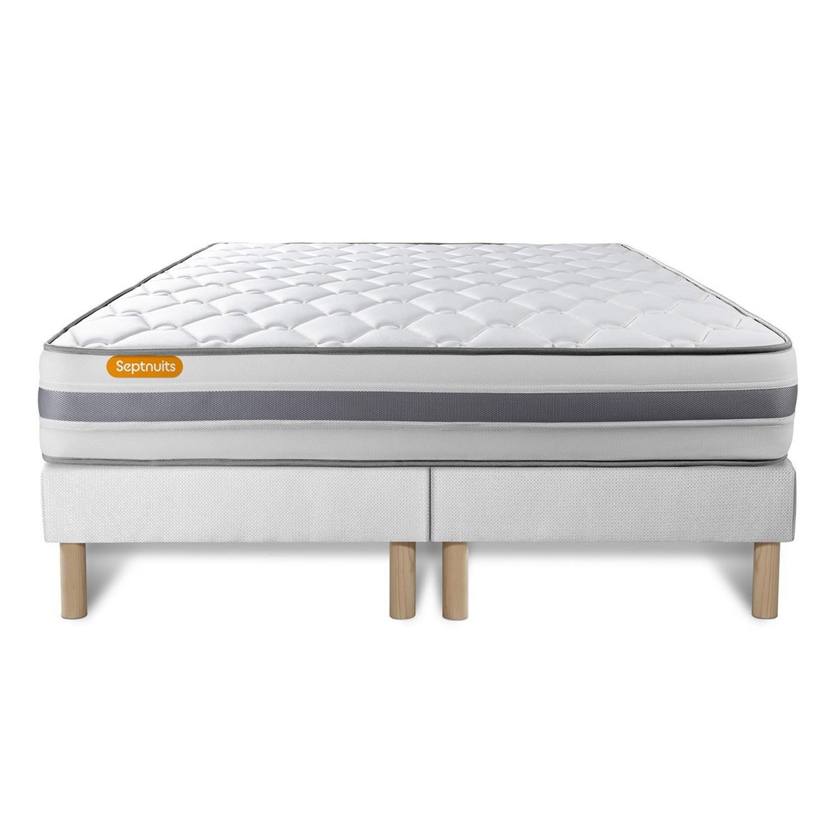 SEPTNUITS Matelas + double sommiers Memo Spring Ressorts ensachés 3 zones de confort MAXI épaisseur