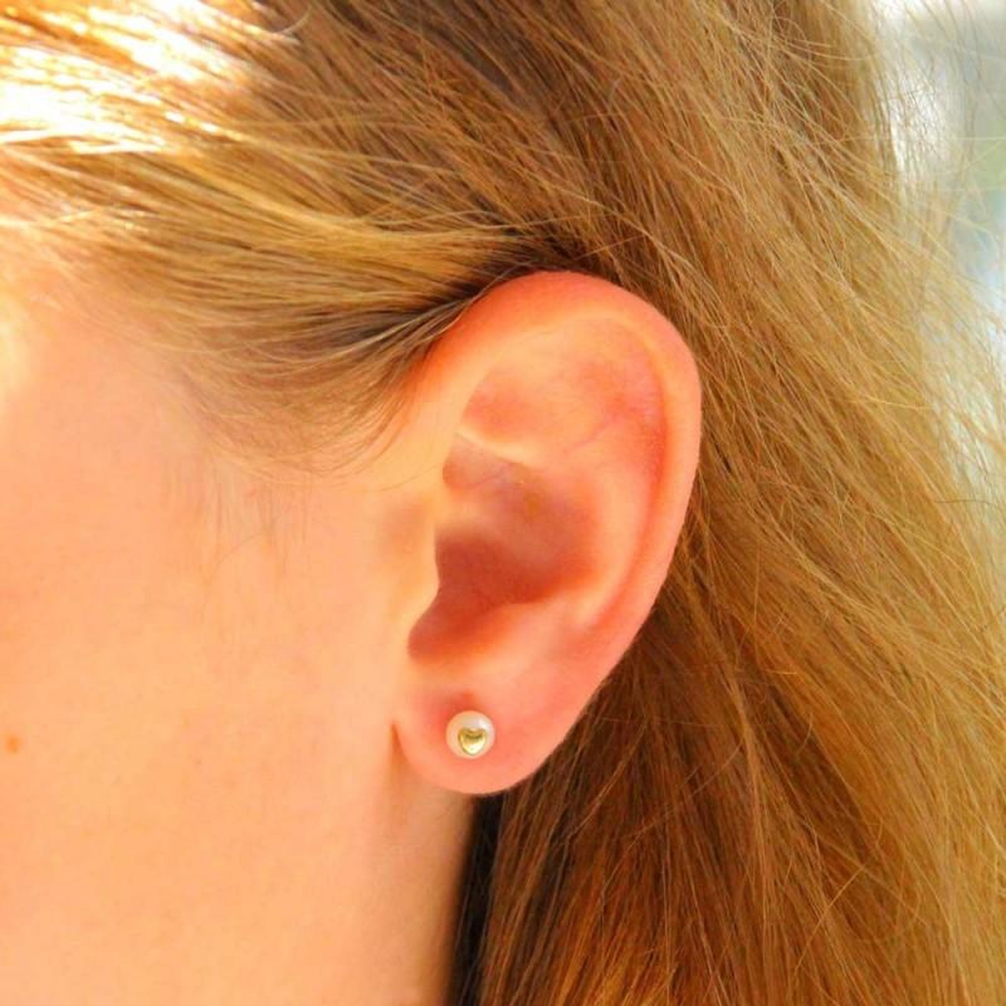 Voir la diapositive 4 : L'ATELIER D'AZUR Boucles d'Oreilles Or 18 Carats 750/000 Jaune - Perles de Culture et Coeur