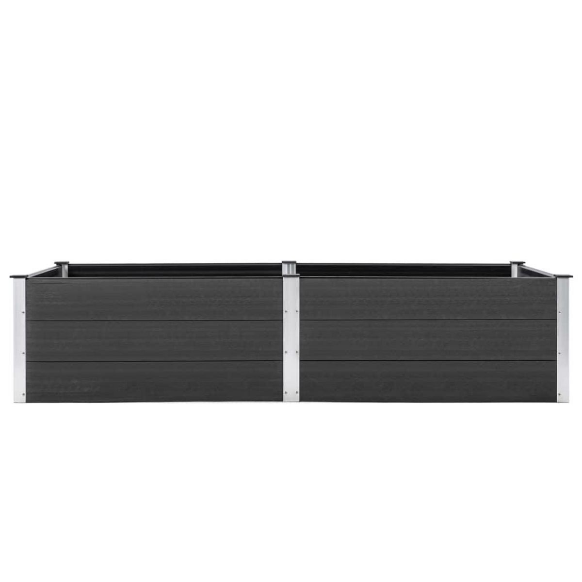 VIDAXL Lit sureleve de jardin 250x100x54 cm WPC Gris