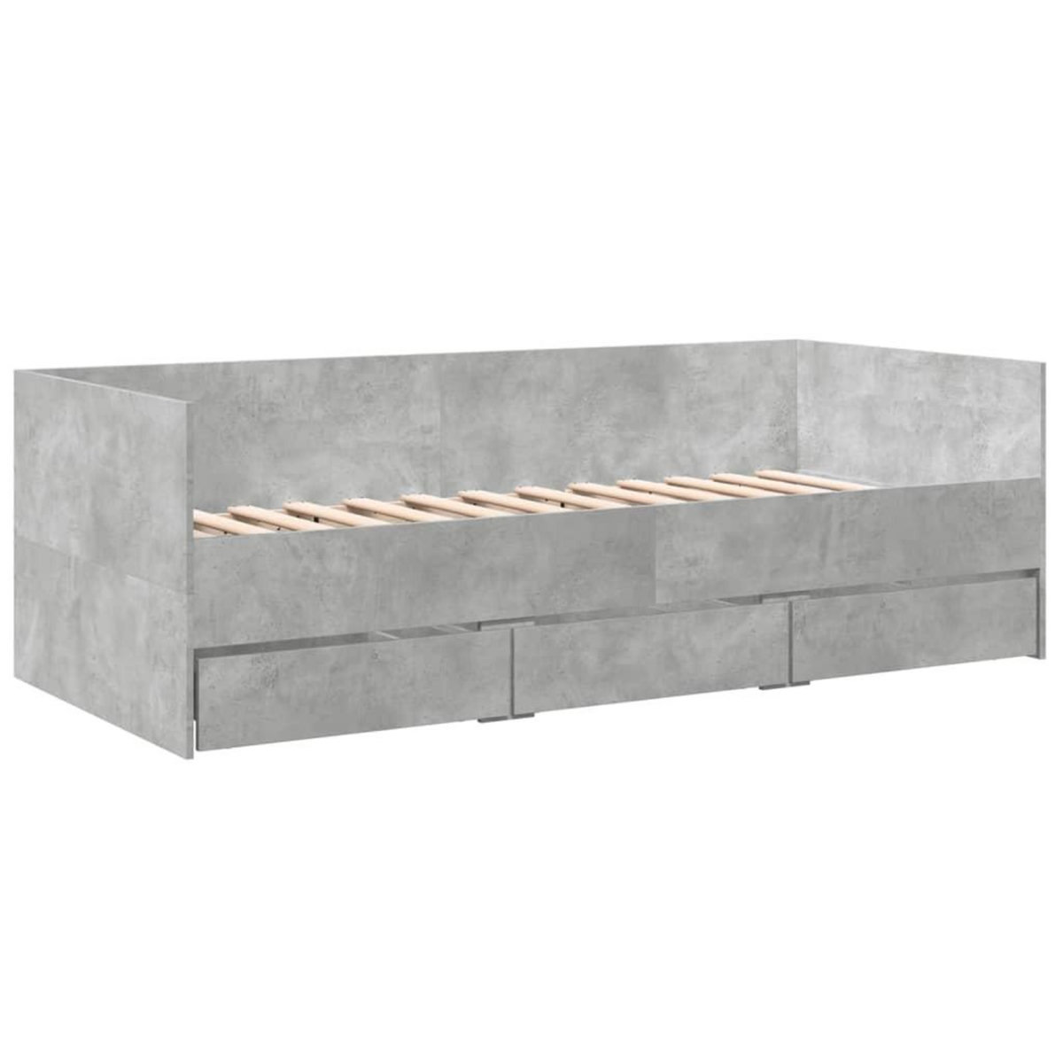 VIDAXL Lit de jour avec tiroirs sans matelas gris beton 100x200 cm