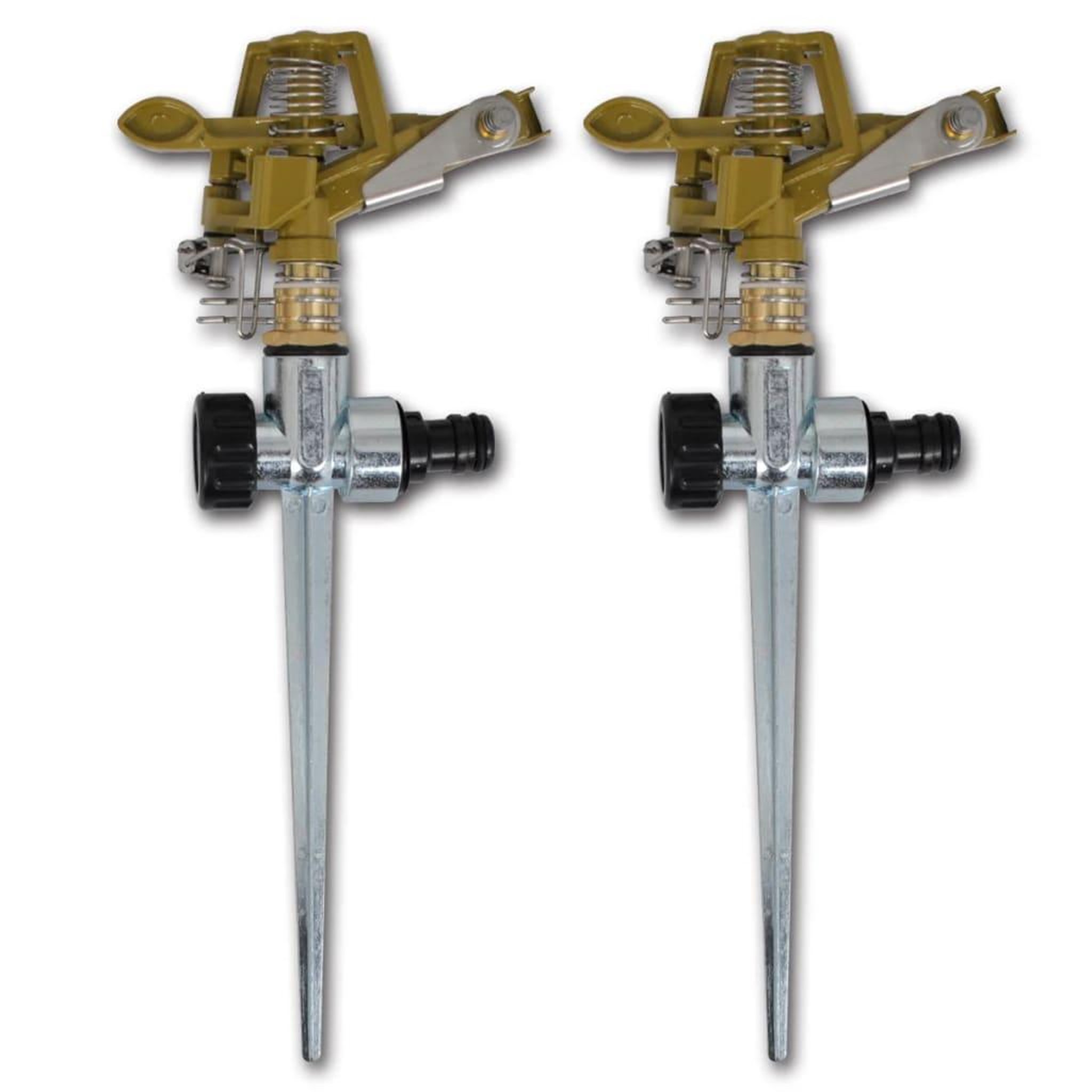 VIDAXL Arroseur a impulsion sur piquet zinc metal 2 pieces