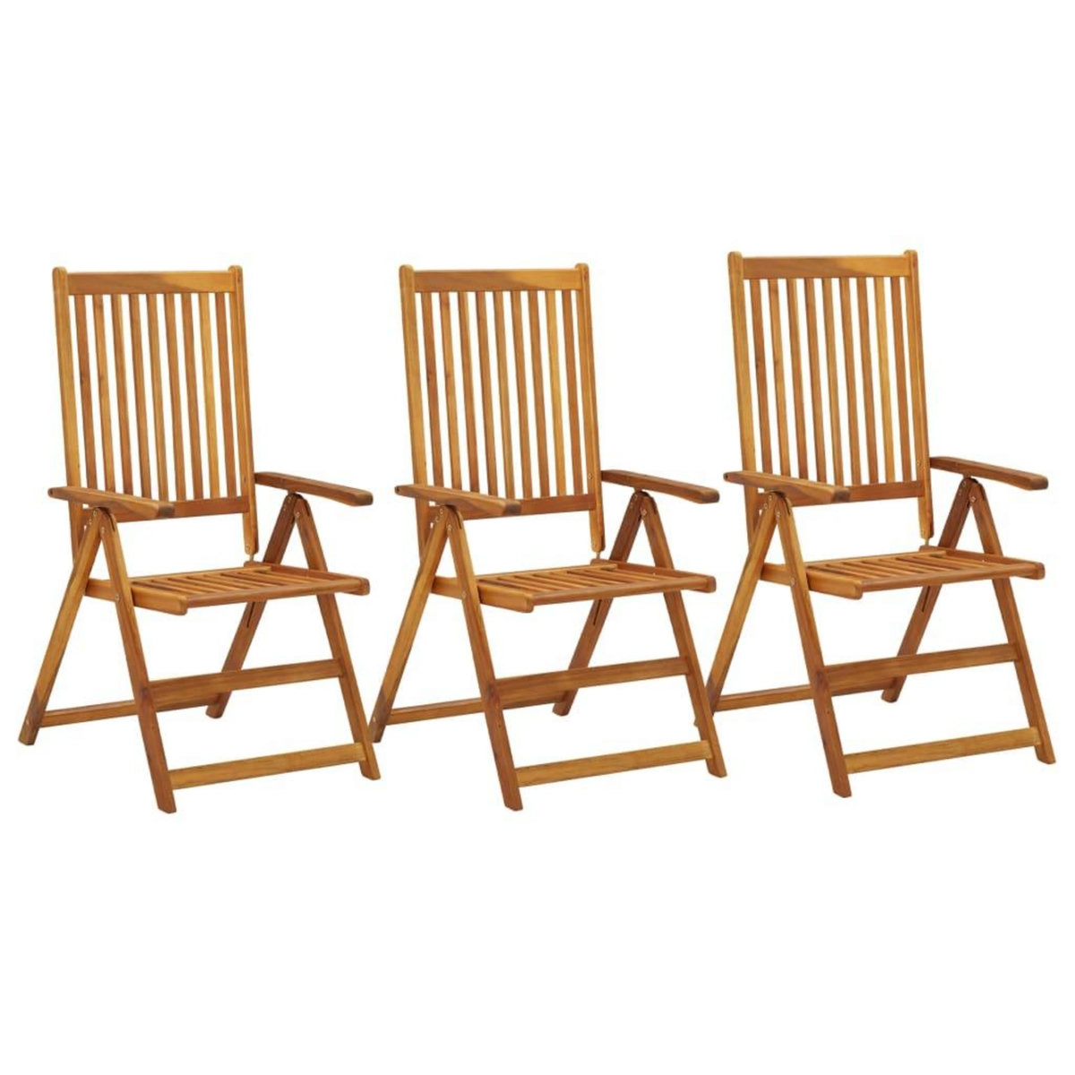 VIDAXL Chaises inclinables de jardin lot de 3 Bois solide d'acacia