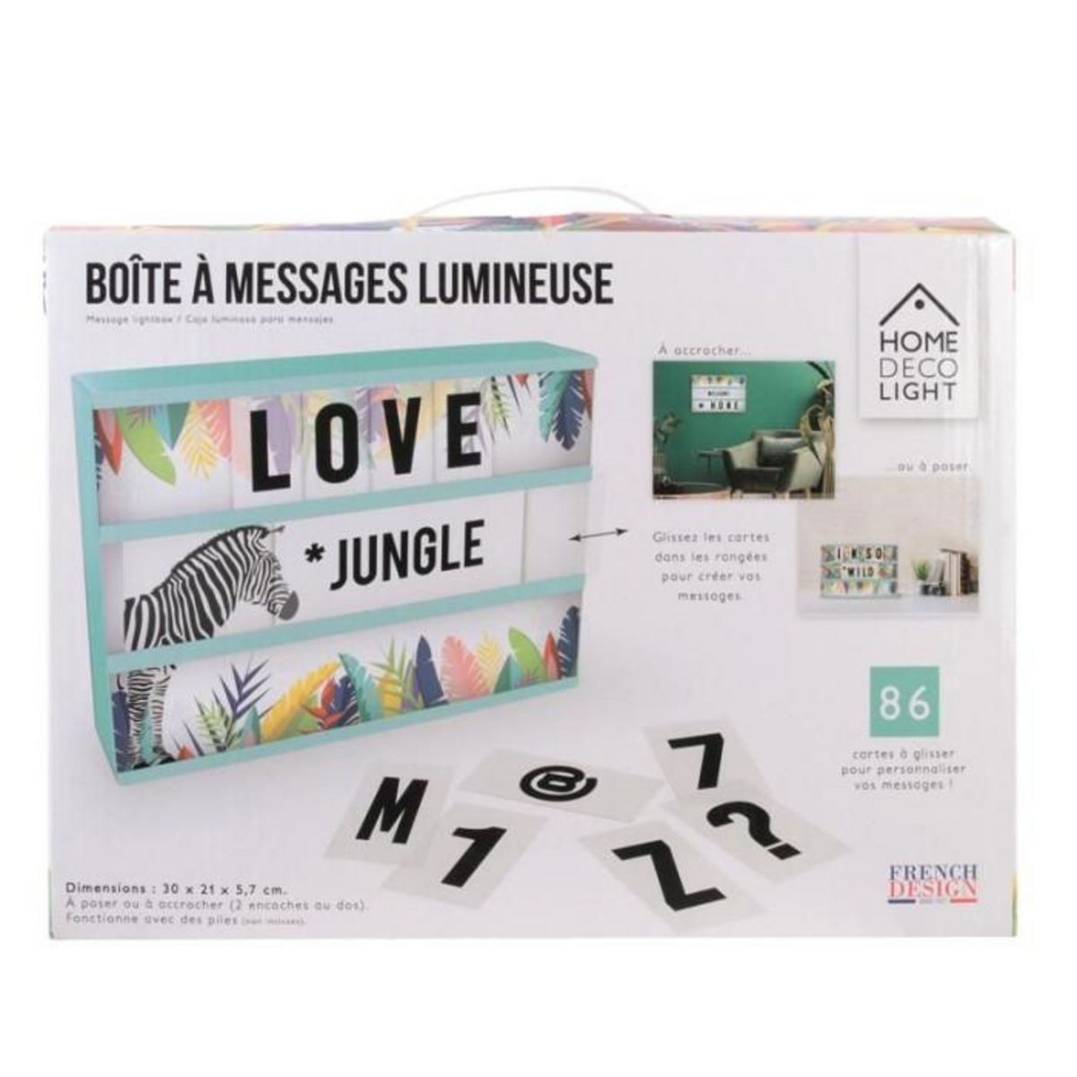 Paris Prix Boîte à Message Lumineuse  Exotic Sauvage  30cm Bleu