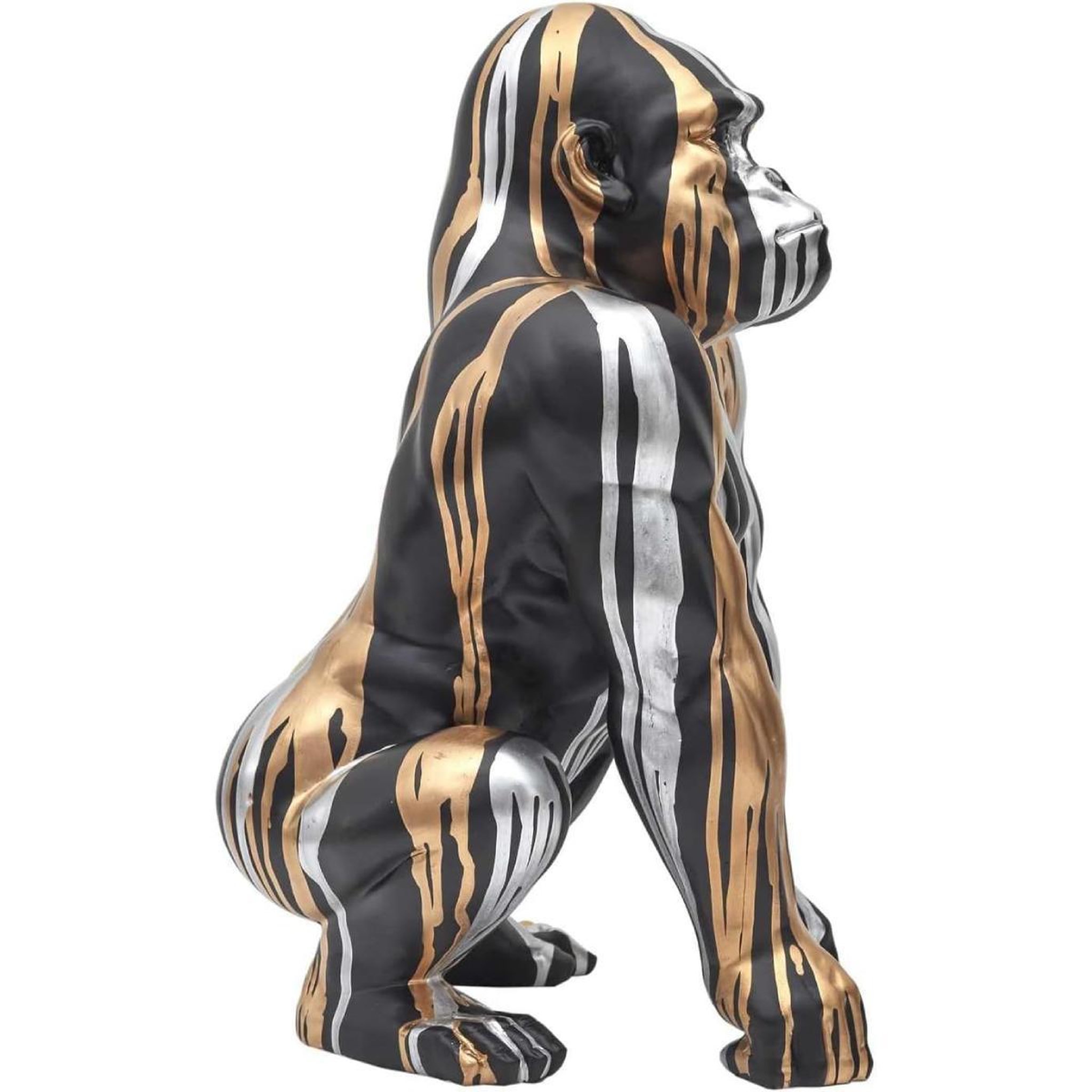 Voir la diapositive 3 : The Home Deco Factory Statuette déco gorille  coulure  45cm noir