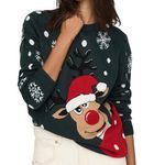 JACQUELINE DE YONG Pull de Noël  Femme JDY Lucia. Coloris disponibles : Vert