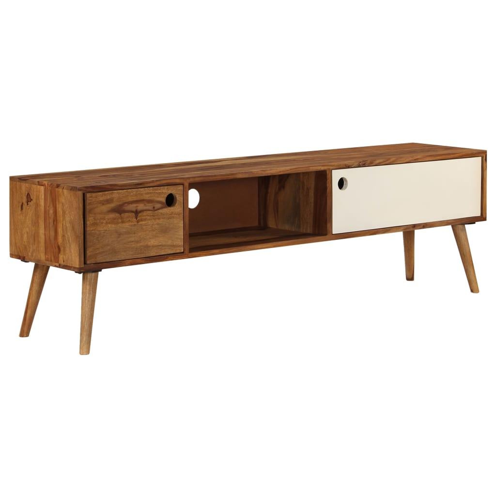 Voir la diapositive 1 : VIDAXL Meuble TV 140x30x40 cm bois massif