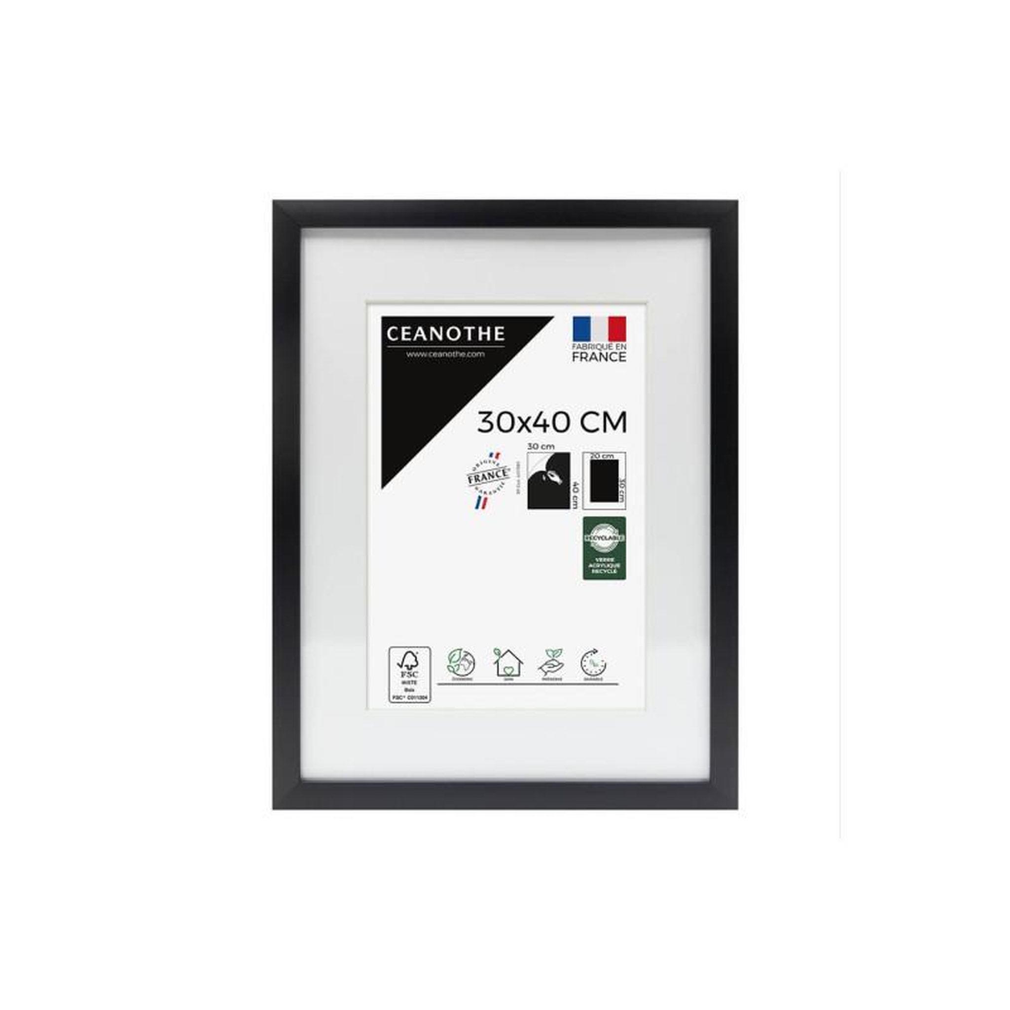 CEANOTHE Cadre Ceanothe CADRE 30X40 OUV 20X30 MILAN NOIR