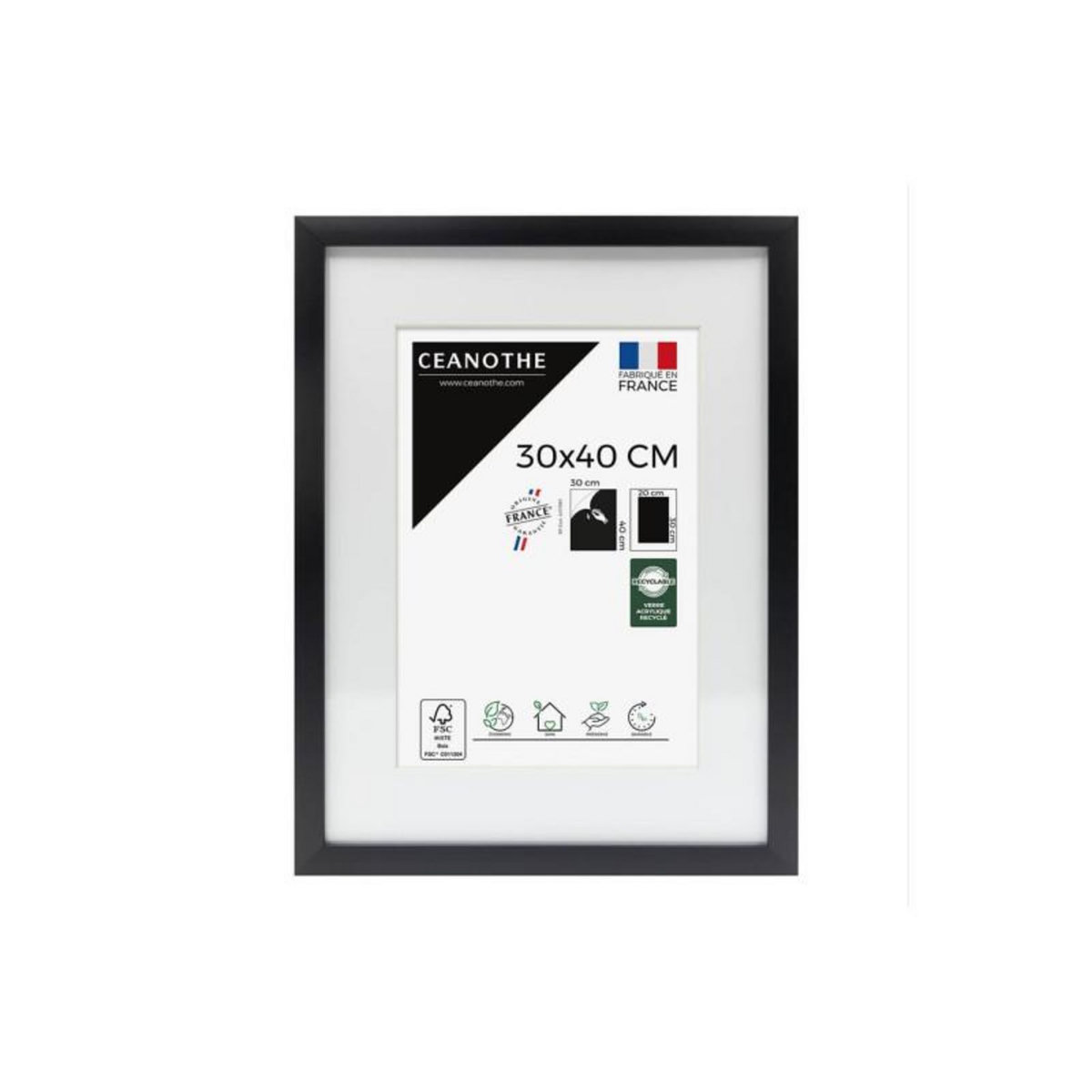 CEANOTHE Cadre Ceanothe CADRE 30X40 OUV 20X30 MILAN NOIR