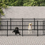 VIDAXL Chenil d'exterieur pour chiens Acier 18,77 m²