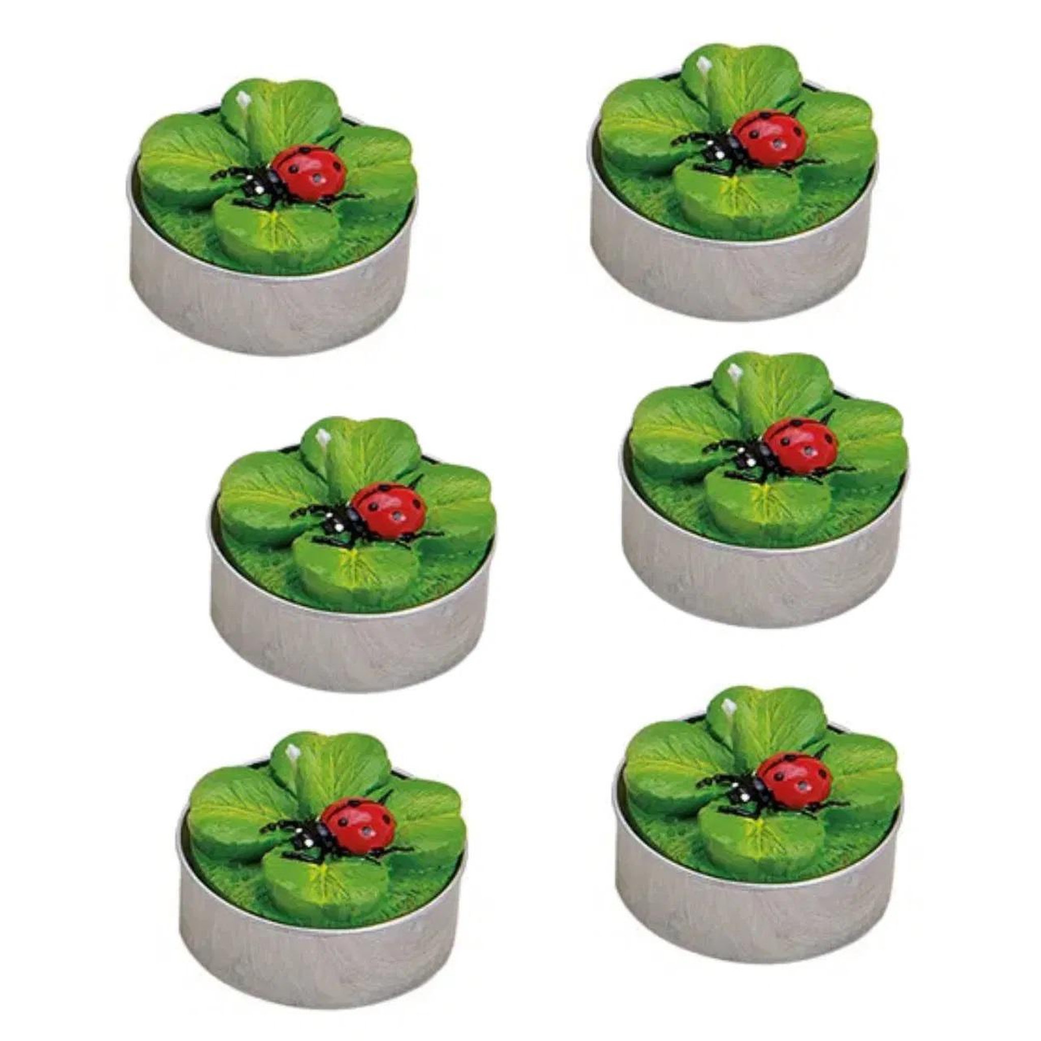 Eden Bougies chauffe-plat coccinelle en cire set de 6
