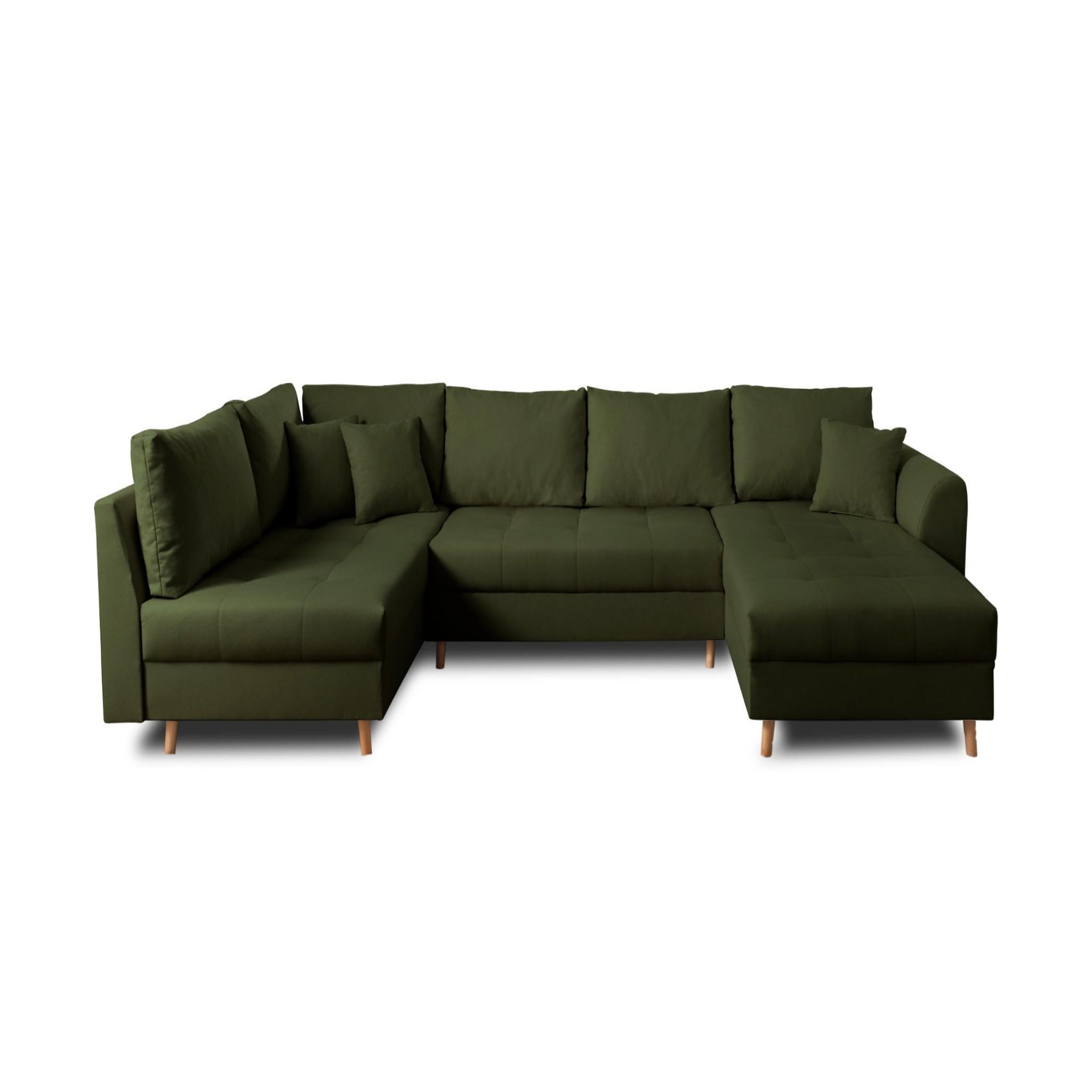 Voir la diapositive 6 : LISA DESIGN Rune - canapé panoramique avec pouf d'appoint - 7 places - style scandinave - gauche