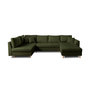 Voir la diapositive 6 : LISA DESIGN Rune - canapé panoramique avec pouf d'appoint - 7 places - style scandinave - gauche