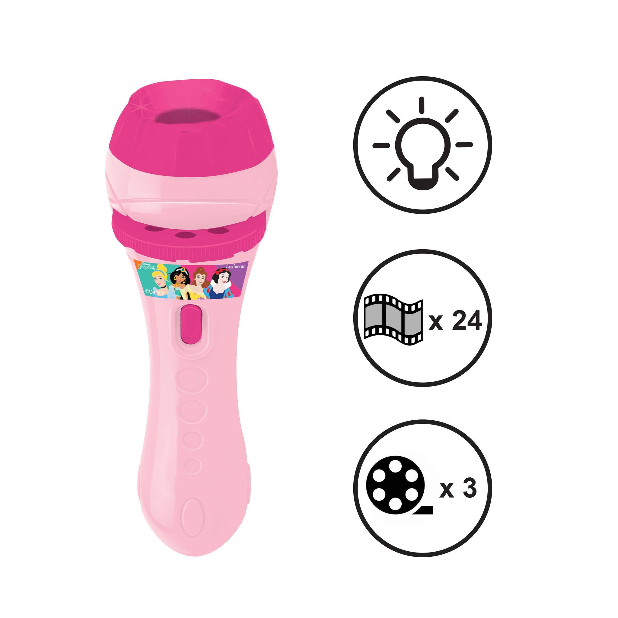 Voir la diapositive 2 : Lexibook Projecteur à histoires et lampe torche Disney princesses