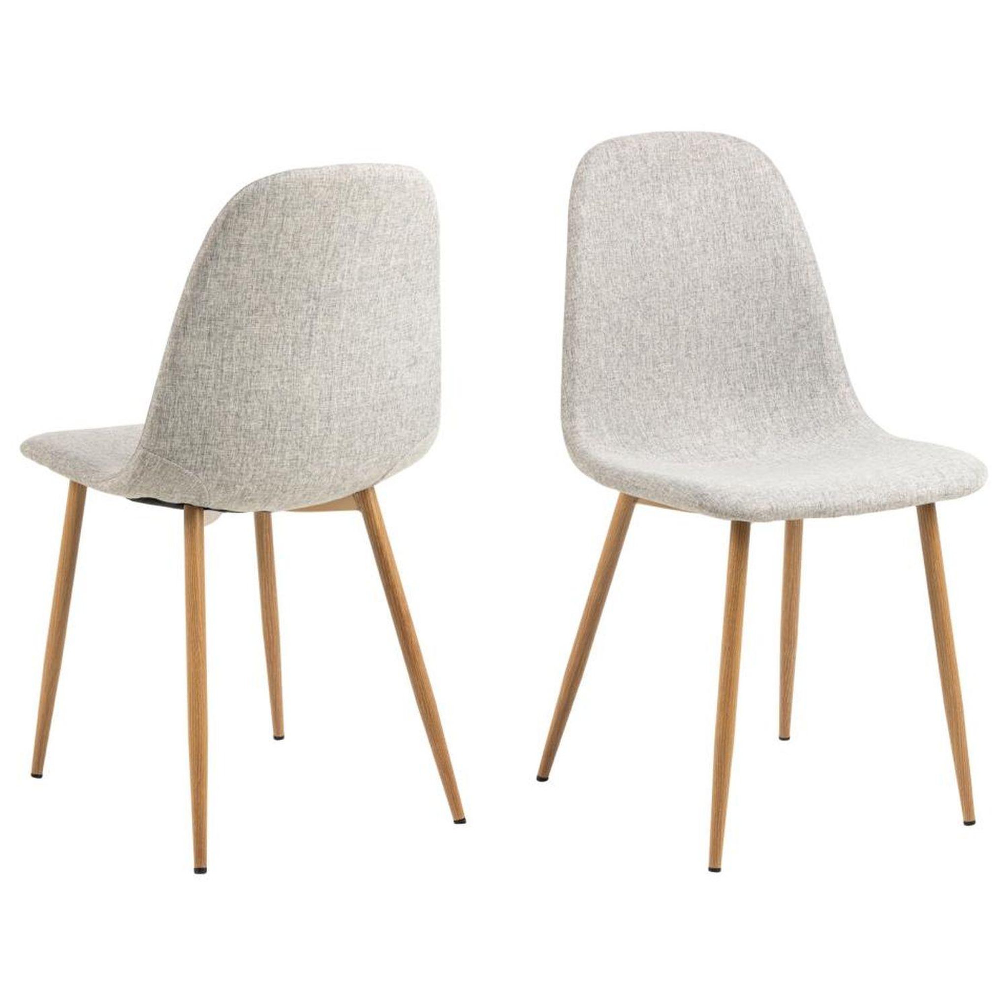 TOILINUX Lot de 4 chaises de salle à manger CLELIA. Coloris disponibles : Gris, Noir, Beige
