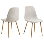 TOILINUX Lot de 4 chaises de salle à manger CLELIA. Coloris disponibles : Gris