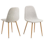 TOILINUX Lot de 4 chaises de salle à manger CLELIA. Coloris disponibles : Gris, Beige