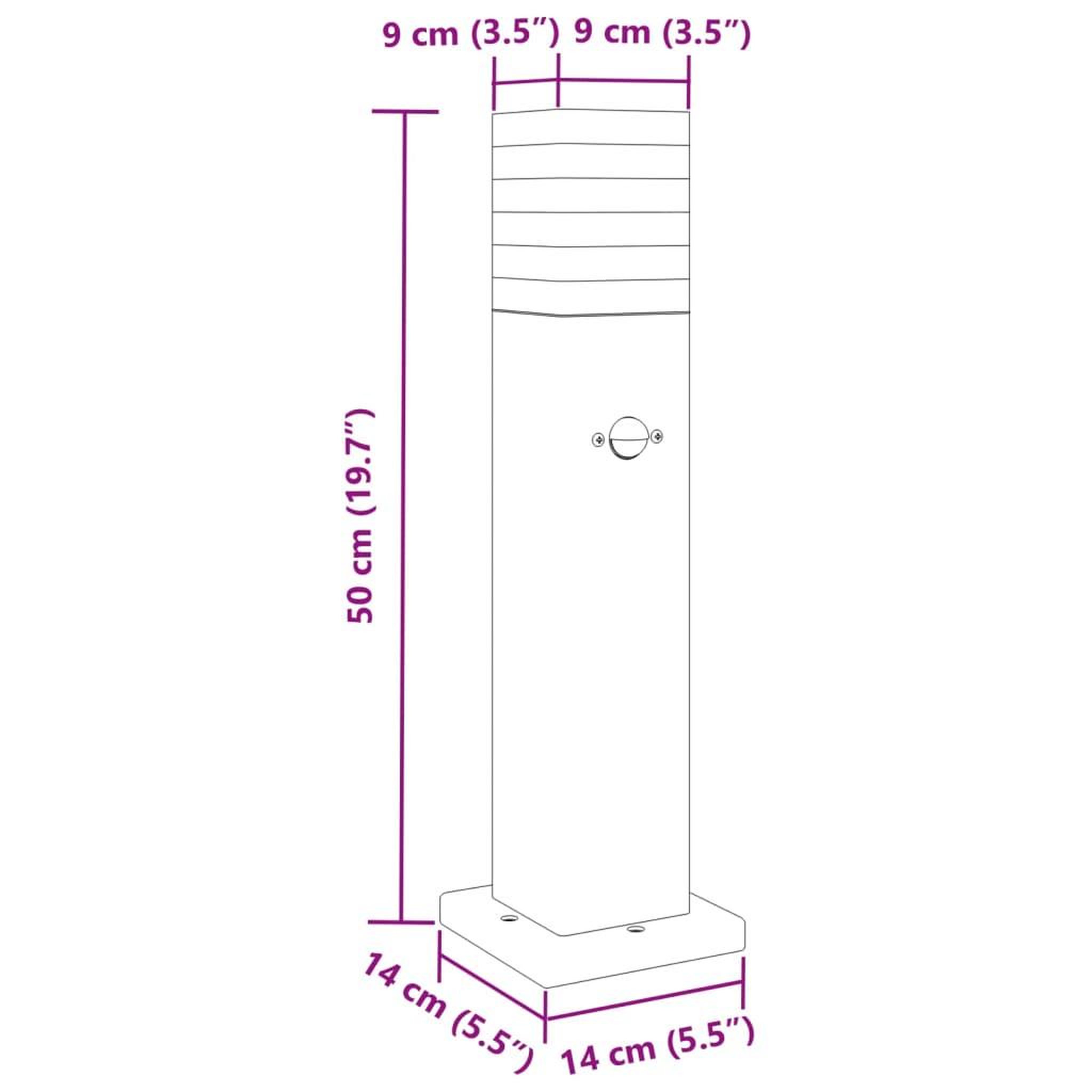 Voir la diapositive 6 : VIDAXL Lampadaire d'exterieur avec capteur noir 50 cm aluminium
