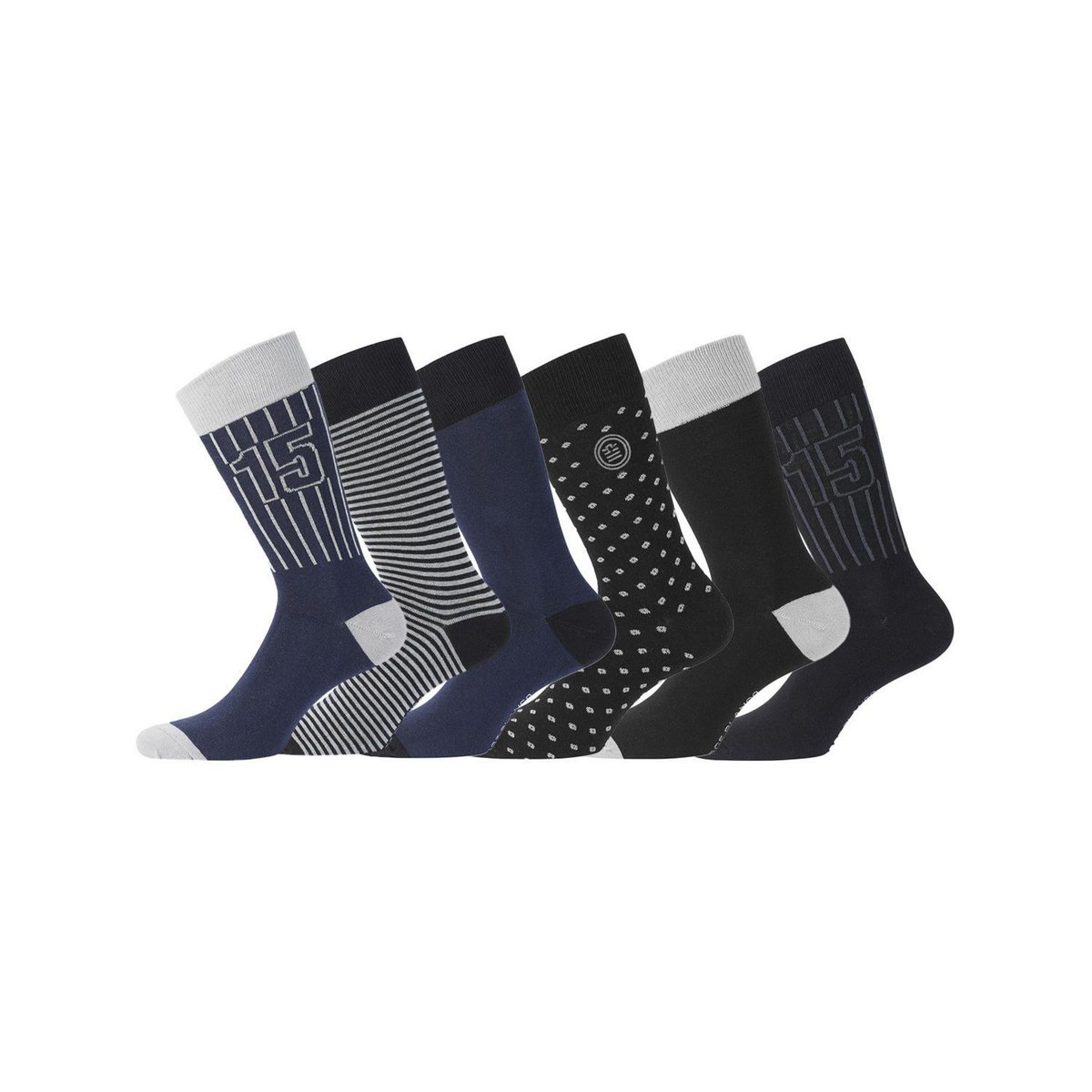 SERGE BLANCO Lot de 6 Paires de Chaussettes de ville coton homme