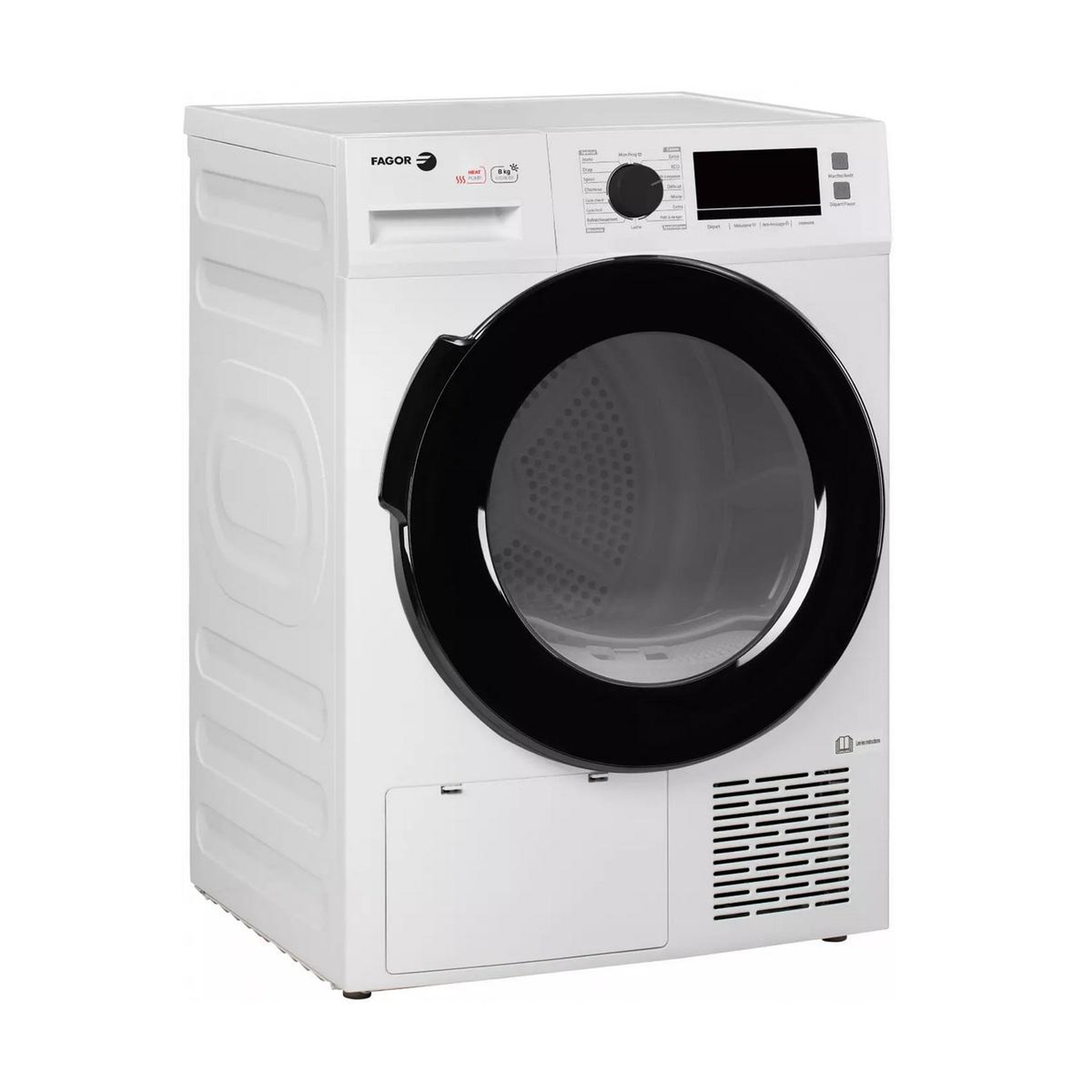 Voir la diapositive 3 : Fagor Sèche-linge pompe à chaleur 60cm 8kg blanc - fslp08a2_1