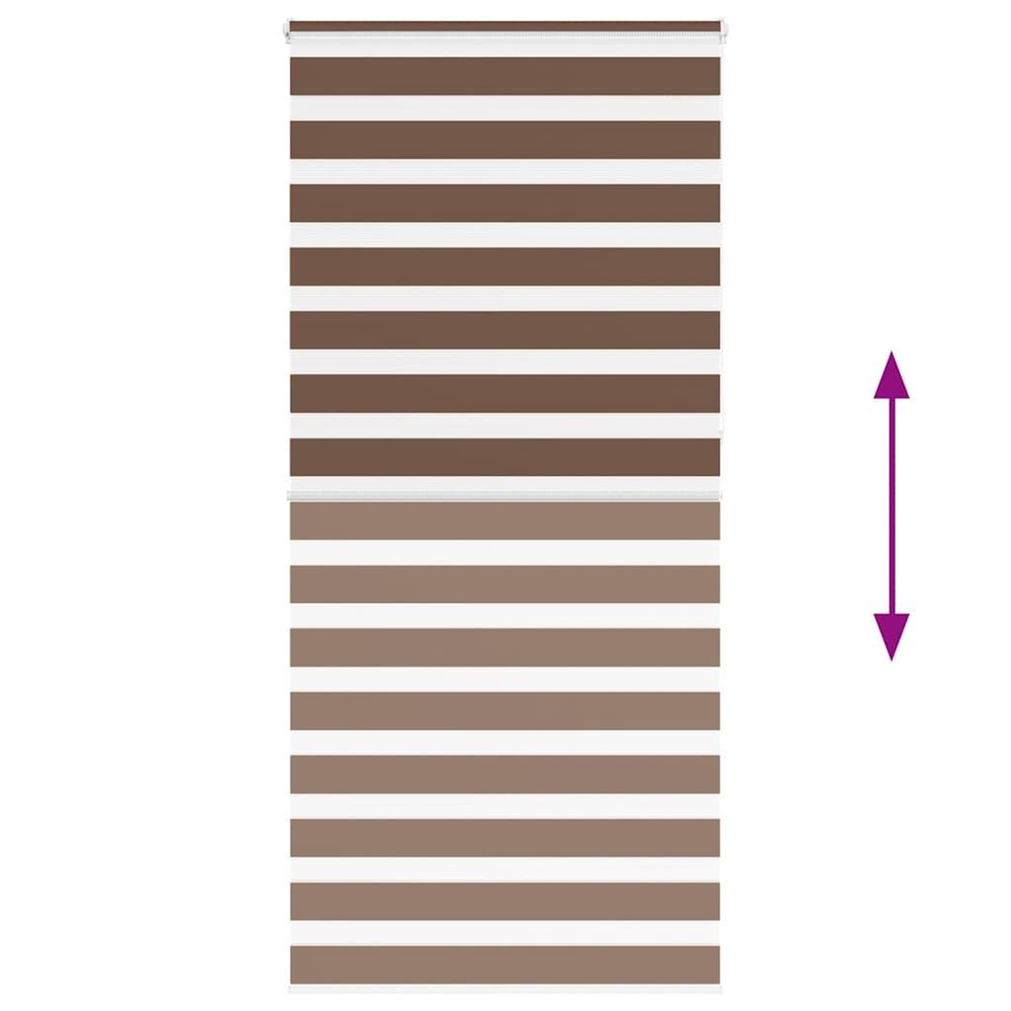 Voir la diapositive 5 : VIDAXL Store zebre marron 115x230cm largeur du tissu 110,9cm polyester